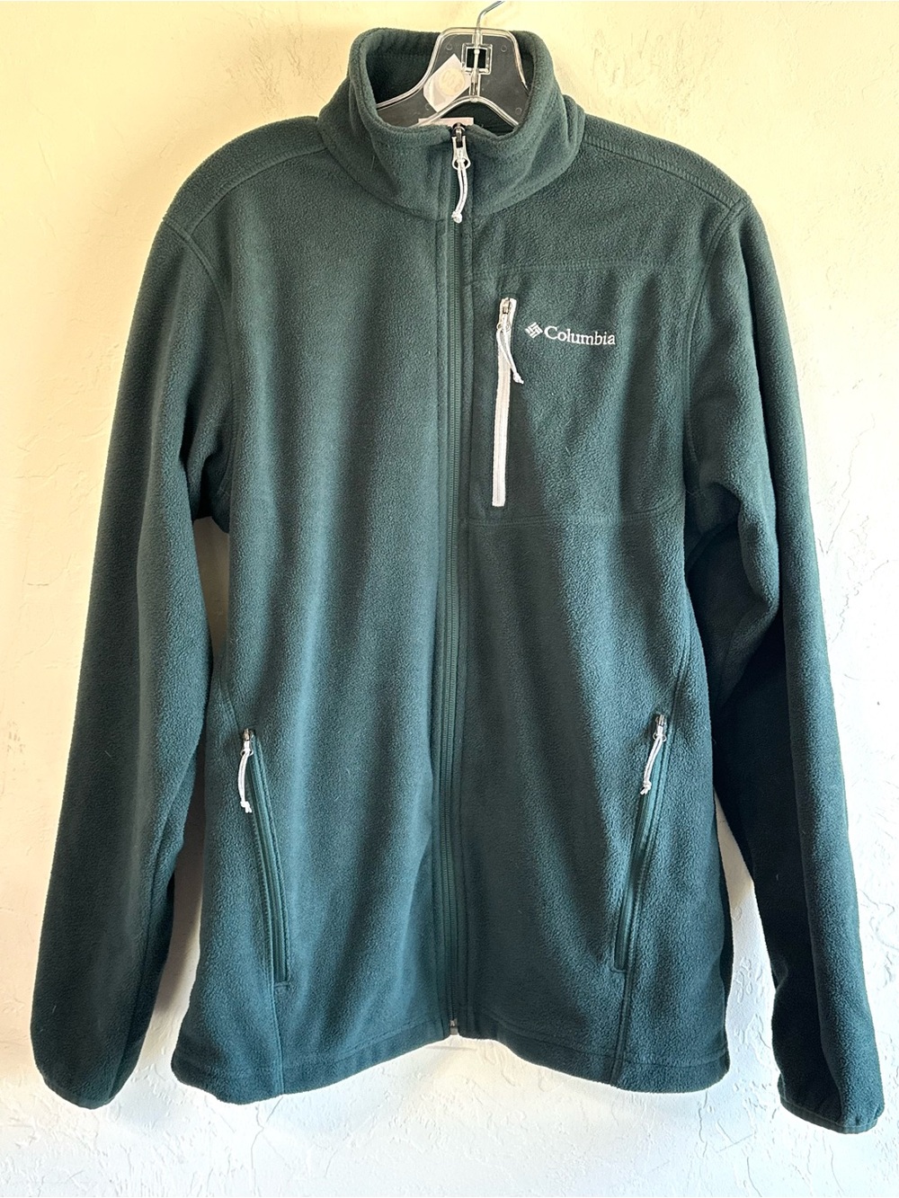 Columbia Men's Forest Green Full-Zip Performance Fleece Outdoors Jacket Sz S